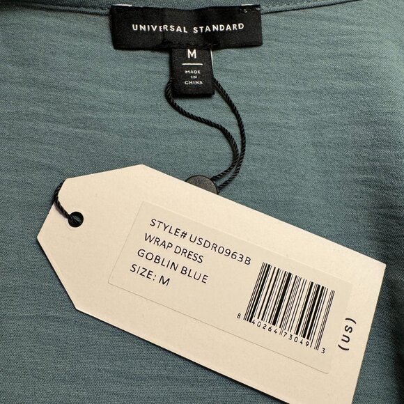 NWT - Universal Standard Airy Crepe Wrap Dress - M(18/20) - Goblin Blue - Picture 5 of 8